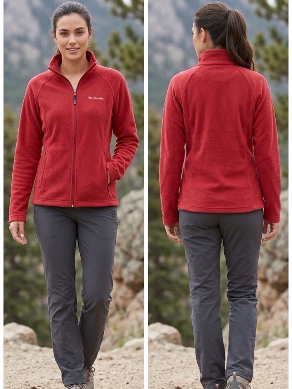 Columbia Benton Springs Full Zip Fleece Jacket Red